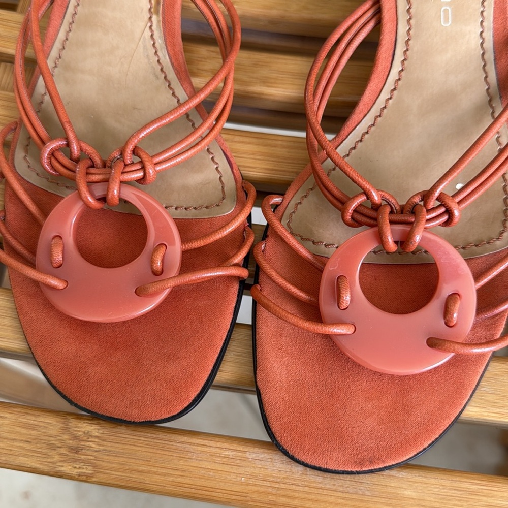 Bandolino Orange Kitten Heel Sandals - Picture 5 of 5